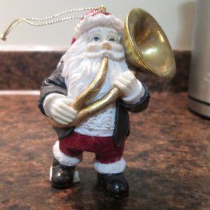 Set of 3 Santa Playing Tuba Ornament